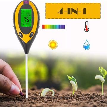 pH-mètre et humidimètre 4-en-1 avec affichage LCD
