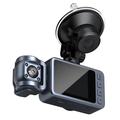Dash Cam WiFi 4K à double objectif avec vision nocturne et objectif pivotant à 360°.