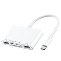 Hub USB-C 5-en-1 / lecteur de cartes pour iPhone, MacBook, appareils USB-C - Blanc