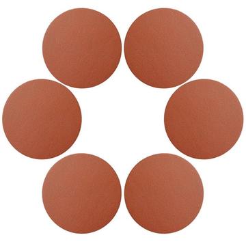 6 Pcs. Sous-verres en cuir PU Ø 10 cm - Marron