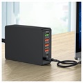 Chargeur Rapide 6 Ports avec USB-C PD & QC3.0 - 65W - Noir