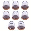 8 Pcs. Housses de pieds de chaises rondes avec feutre - M - Transparent