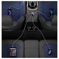 Chargeur Voiture avec 9 Ports et Écran LCD WLX-A9S+ - 7xUSB, QC3.0 USB, PD USB-C - 40W