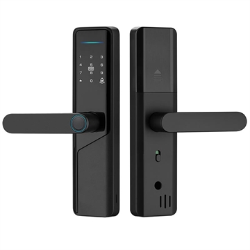 Serrure de porte intelligente à empreinte digitale WiFi A1 Tuya avec mots de passe dynamiques et NFC - Noir