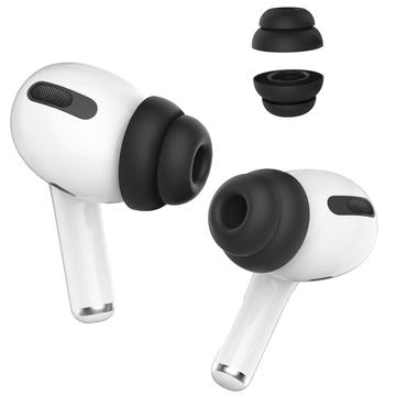 AHASTYLE PT99-2 1 paire d\'embouts auriculaires pour Apple AirPods Pro 2 / AirPods Pro Bluetooth Earphone Silicone Caps Cover, Size S - Black