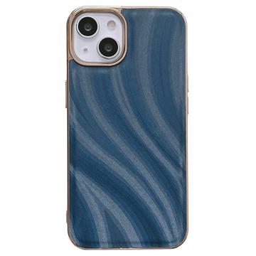 Coque iPhone 14 en TPU Revêtue Série Abstract - Bleue