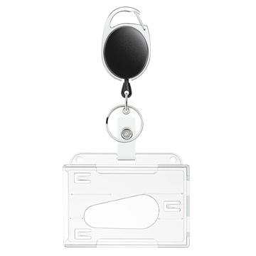 Porte-cartes d\'accès / d\'identité avec mousqueton et cordon rétractable