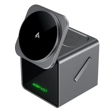 Acefast E34 3-en-1 Station de recharge électrique sans fil pour Smartphone, Smartwatch et écouteurs - Noir