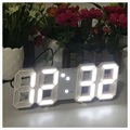 Horloge Électrique Numérique à Lumière LED 3D Réglable - Blanc