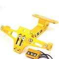Support de plaque d'immatriculation moto réglable en alliage d'aluminium CNC avec éclairage télescopique et lumière LED