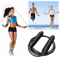 Adjustable Non-Slip Fitness Skipping Rope - Black