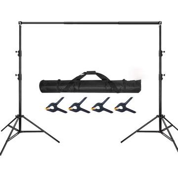 Trépied ajustable avec 4 pinces pour arrière-plan photo - 2.88x3m