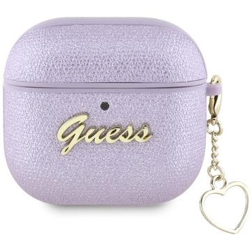 Étui AirPods 4 Guess Metallic Script Charm - Violet