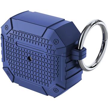 Étui renforcé antichoc AirPods 4 TPU - Protection de niveau militaire avec mousqueton - Bleu