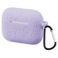 Étui en silicone liquide AirPods Pro 3 avec mousqueton - violet clair