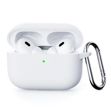 Étui AirPods Pro 3 en Silicone avec Mousqueton - Blanc