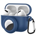 Étui AirPods Pro/AirTag en Silicone avec Mousqueton - Bleu Marine