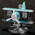 Horloge de bureau à rabat pour avion avec affichage mécanique de l'heure - Bleu