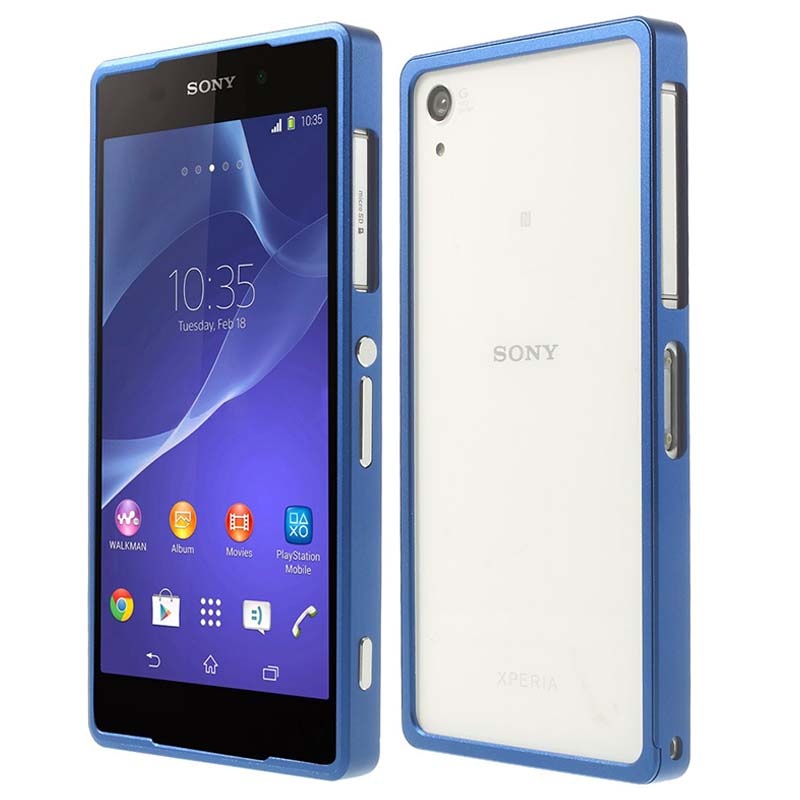 bumper en aluminium pour sony xperia z2 bleu fonc 233 bumper en aluminium pour sony xperia z2 bleu fonc 233