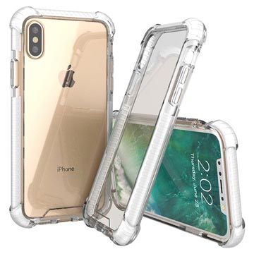 Coque en Cristal Hybride Anti-choc pour iPhone X - Claire / Blanche