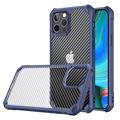 Coque Hybride iPhone 14 Pro Max Antichoc - Fibre de Carbone - Bleue