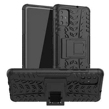 Coque Hybride Samsung Galaxy A51 Antidérapante avec Béquille - Noire