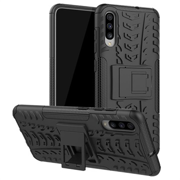 Coque Hybride Samsung Galaxy A70 Antidérapante avec Béquille - Noire