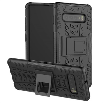 Coque Hybride Samsung Galaxy S10 Antidérapante avec Béquille - Noire