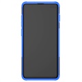 Coque Hybride Samsung Galaxy S10 Antidérapante avec Béquille - Bleu / Noir