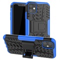 Coque Hybride iPhone 11 Antidérapante avec Béquille - Bleu / Noir