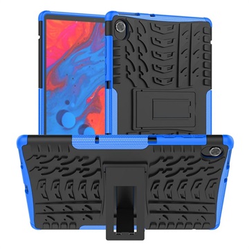 Coque Hybride Lenovo Tab K10 Antidérapante avec Support - Noire / Bleue