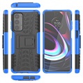 Coque Hybride Antidérapante Motorola Edge (2021) avec Béquille - Bleue / Noire