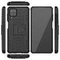 Coque Hybride Samsung Galaxy A12 Antidérapante avec Béquille - Noire