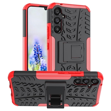 Coque Hybride Samsung Galaxy A34 5G Antidérapante avec Béquille - Rouge