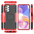 Coque Hybride Samsung Galaxy A23 Antidérapante avec Béquille - Rouge / Noire