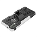 Coque Hybride Motorola Moto E20/E30/E40 Antidérapante avec Béquille - Blanche / Noire