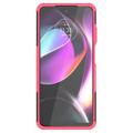 Coque Hybride Motorola Moto G (2022) Antidérapante avec Béquille - Rose vif / Noir