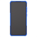 Coque Hybride Samsung Galaxy A72 5G Antidérapante avec Béquille - Bleue / Noire