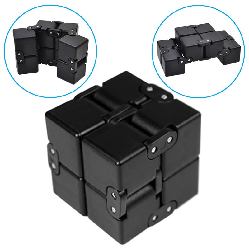 Jouet Cube d'Infinité Anti-Stress Pliable - Noire