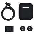 Kit d’Accessoires Apple AirPods / AirPods 2 4-en-1 en Silicone - Noir