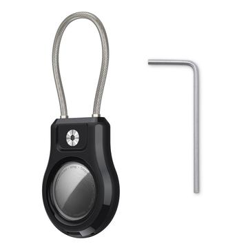 Étui Apple AirTag/AirTag 2 avec bracelet en acier inoxydable - Noir