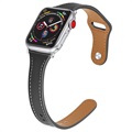 Bracelet Apple Watch Series 7/SE/6/5/4/3/2/1 en Cuir Premium - 41mm/40mm/38mm - Noir