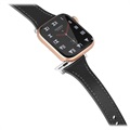 Bracelet Apple Watch Series 7/SE/6/5/4/3/2/1 en Cuir Premium - 45mm/44mm/42mm - Noir