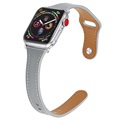 Bracelet Apple Watch Series 7/SE/6/5/4/3/2/1 en Cuir Premium - 45mm/44mm/42mm - Gris