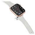 Bracelet Apple Watch Series 7/SE/6/5/4/3/2/1 en Cuir Premium - 45mm/44mm/42mm - Blanc