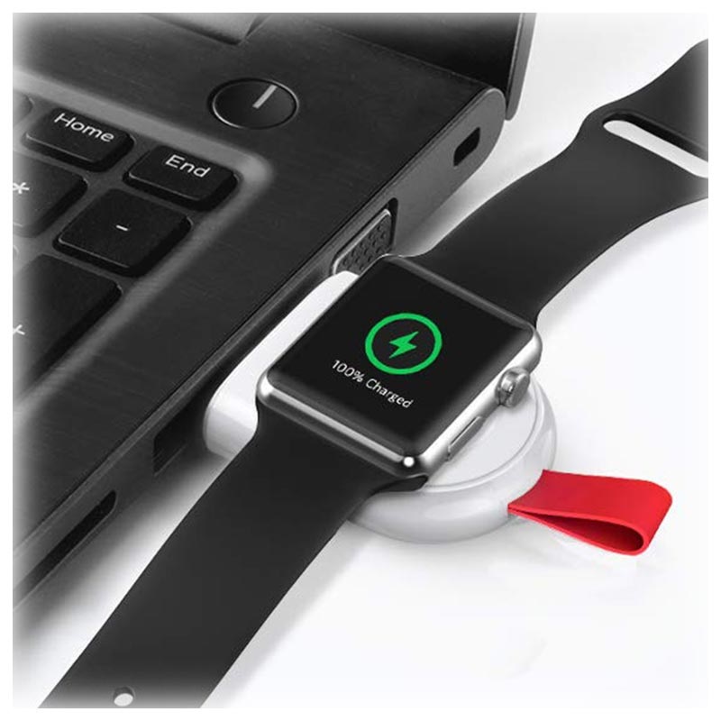 Chargeur Apple Watch 4/3/2/1 Sans Fil Portable A3 2W Blanc