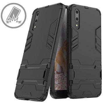 Coque Hybride Armor avec Béquille pour Huawei P20 - Noire