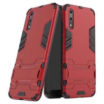 Coque Hybride Armor avec Béquille pour Huawei P20 - Rouge