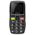 Artfone C1 Téléphone pour Seniors avec SOS - Double SIM - Noir / Gris