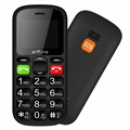 Artfone CS181 Téléphone pour Séniors - Double SIM, SOS - Noir